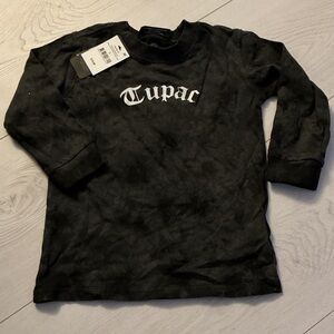 Black Tupac Kids Long Sleeve Shirt